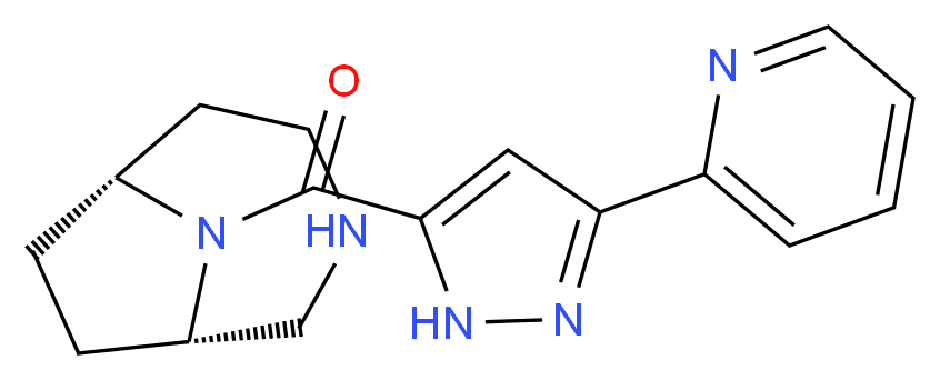 (1S*,6R*)-9-[(3-pyridin-2-yl-1H-pyrazol-5-yl)carbonyl]-3,9-diazabicyclo[4.2.1]nonane_分子结构_CAS_)