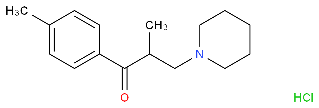 2-methyl-1-(4-methylphenyl)-3-(piperidin-1-yl)propan-1-one hydrochloride_分子结构_CAS_3644-61-9