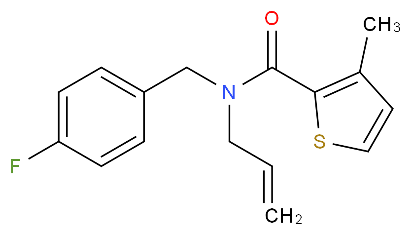 N-allyl-N-(4-fluorobenzyl)-3-methylthiophene-2-carboxamide_分子结构_CAS_)