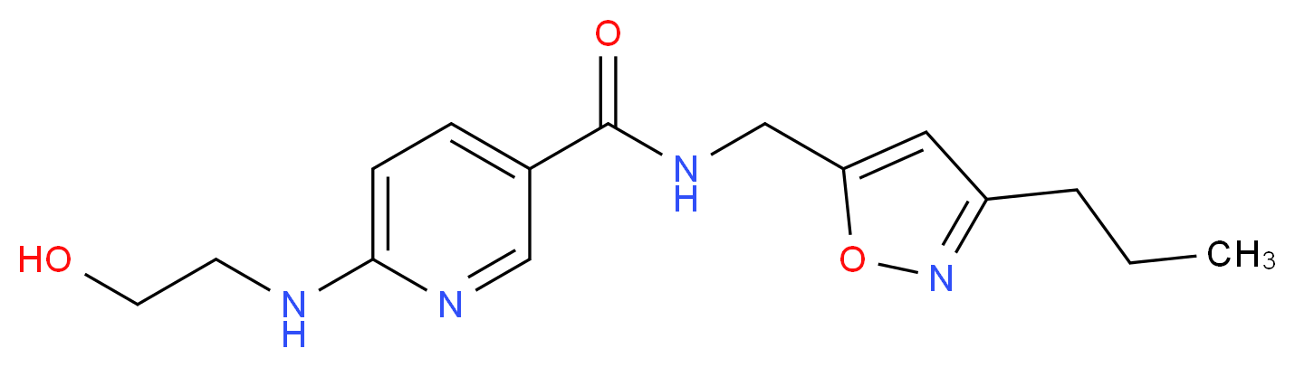 6-[(2-hydroxyethyl)amino]-N-[(3-propylisoxazol-5-yl)methyl]nicotinamide_分子结构_CAS_)