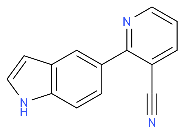 2-(1H-indol-5-yl)nicotinonitrile_分子结构_CAS_)