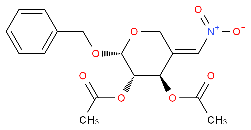 Benzyl 2,3-Di-O-acetyl-4-deoxy-4-C-nitromethylene-β-D-arabinopyranoside_分子结构_CAS_383173-63-5)