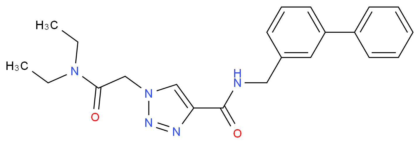 N-(3-biphenylylmethyl)-1-[2-(diethylamino)-2-oxoethyl]-1H-1,2,3-triazole-4-carboxamide_分子结构_CAS_)