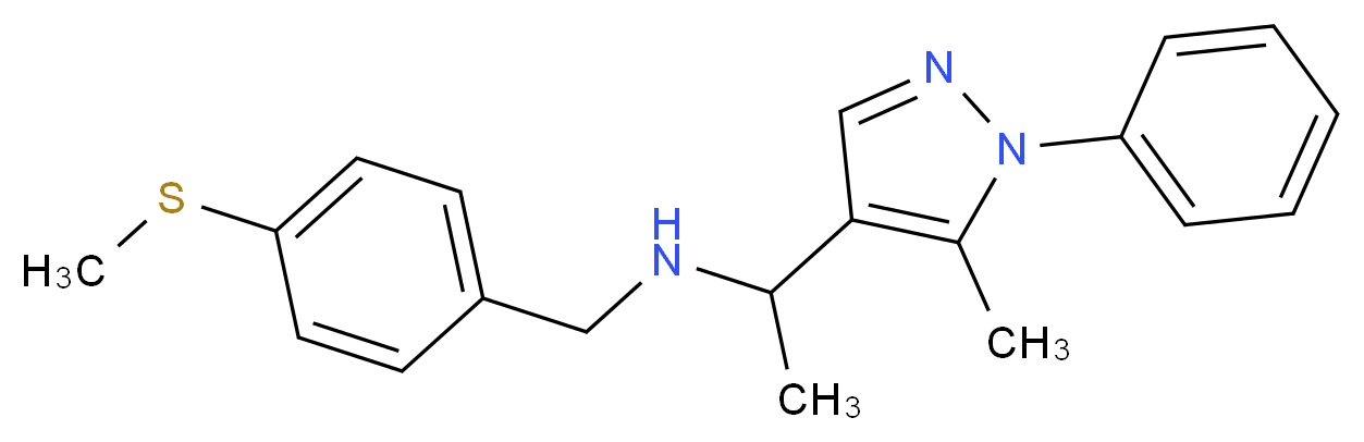 1-(5-methyl-1-phenyl-1H-pyrazol-4-yl)-N-[4-(methylthio)benzyl]ethanamine_分子结构_CAS_)