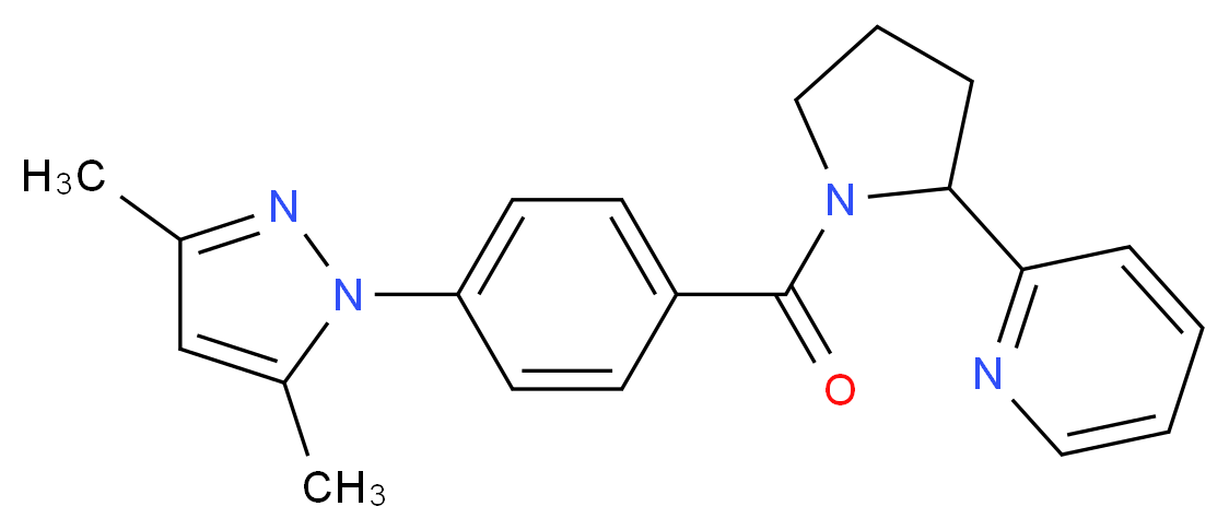 2-{1-[4-(3,5-dimethyl-1H-pyrazol-1-yl)benzoyl]-2-pyrrolidinyl}pyridine_分子结构_CAS_)