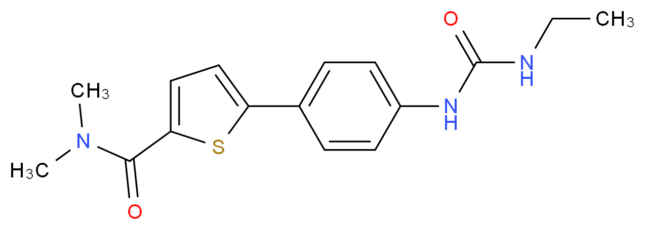 5-(4-{[(ethylamino)carbonyl]amino}phenyl)-N,N-dimethylthiophene-2-carboxamide_分子结构_CAS_)