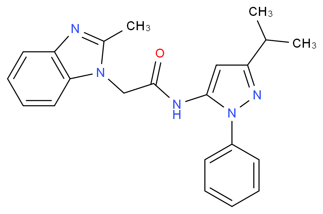 N-(3-isopropyl-1-phenyl-1H-pyrazol-5-yl)-2-(2-methyl-1H-benzimidazol-1-yl)acetamide_分子结构_CAS_)