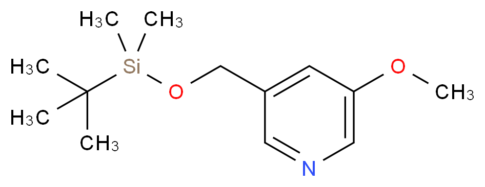 3-((tert-Butyldimethylsilyloxy)methyl)-5-methoxypyridine_分子结构_CAS_1045855-62-6)