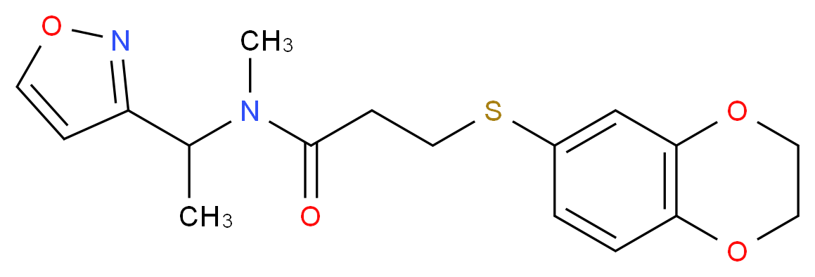 3-(2,3-dihydro-1,4-benzodioxin-6-ylthio)-N-(1-isoxazol-3-ylethyl)-N-methylpropanamide_分子结构_CAS_)