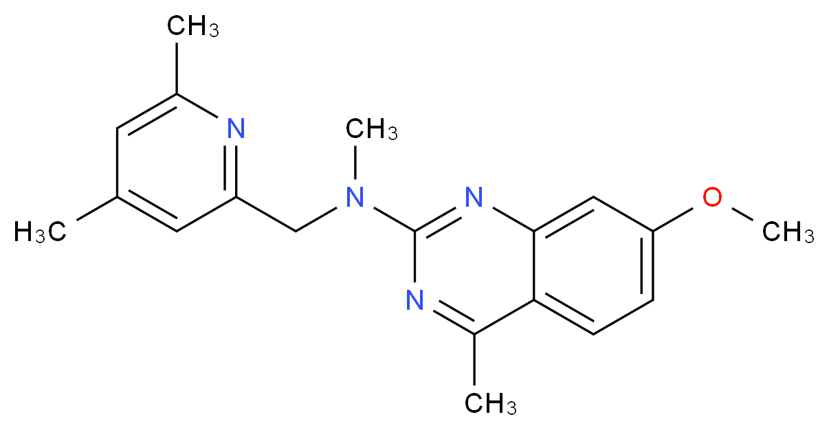N-[(4,6-dimethylpyridin-2-yl)methyl]-7-methoxy-N,4-dimethylquinazolin-2-amine_分子结构_CAS_)