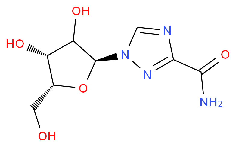 1-[(2S,4R,5R)-3,4-dihydroxy-5-(hydroxymethyl)oxolan-2-yl]-1H-1,2,4-triazole-3-carboxamide_分子结构_CAS_57198-02-4
