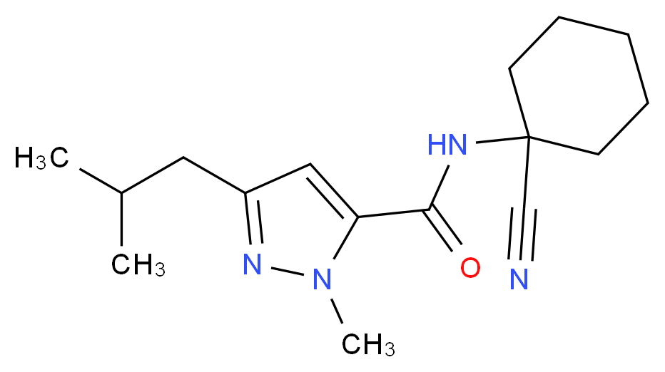 N-(1-cyanocyclohexyl)-3-isobutyl-1-methyl-1H-pyrazole-5-carboxamide_分子结构_CAS_)