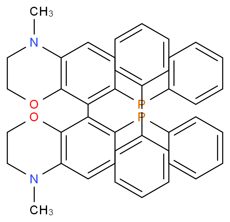 7-(diphenylphosphanyl)-8-[7-(diphenylphosphanyl)-4-methyl-3,4-dihydro-2H-1,4-benzoxazin-8-yl]-4-methyl-3,4-dihydro-2H-1,4-benzoxazine_分子结构_CAS_649559-67-1