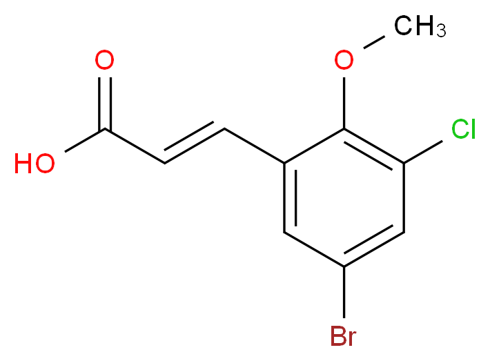 (2E)-3-(5-bromo-3-chloro-2-methoxyphenyl)prop-2-enoic acid_分子结构_CAS_518023-87-5