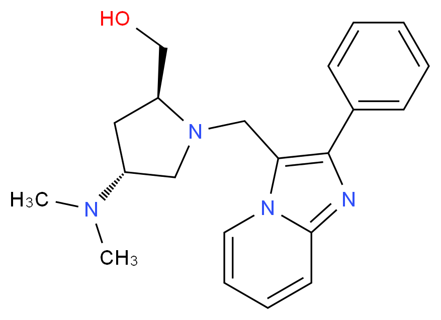 {(2S,4R)-4-(dimethylamino)-1-[(2-phenylimidazo[1,2-a]pyridin-3-yl)methyl]pyrrolidin-2-yl}methanol_分子结构_CAS_)