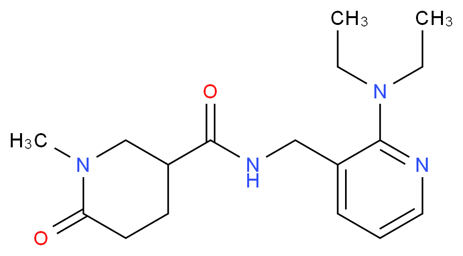 N-{[2-(diethylamino)-3-pyridinyl]methyl}-1-methyl-6-oxo-3-piperidinecarboxamide_分子结构_CAS_)