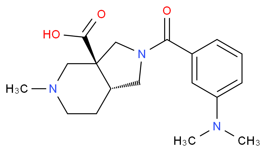 (3aS*,7aR*)-2-[3-(dimethylamino)benzoyl]-5-methyloctahydro-3aH-pyrrolo[3,4-c]pyridine-3a-carboxylic acid_分子结构_CAS_)