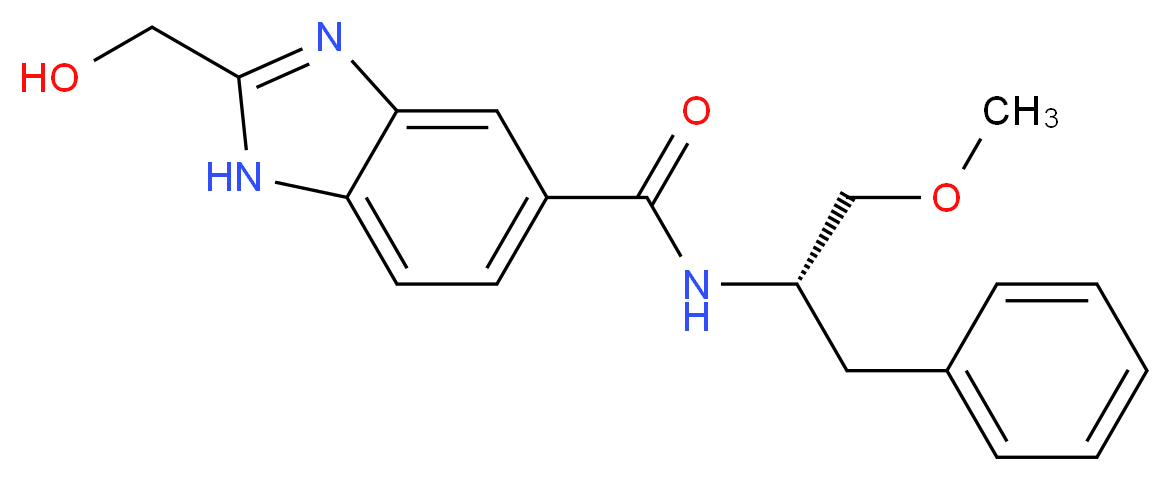 N-[(1S)-1-benzyl-2-methoxyethyl]-2-(hydroxymethyl)-1H-benzimidazole-5-carboxamide_分子结构_CAS_)