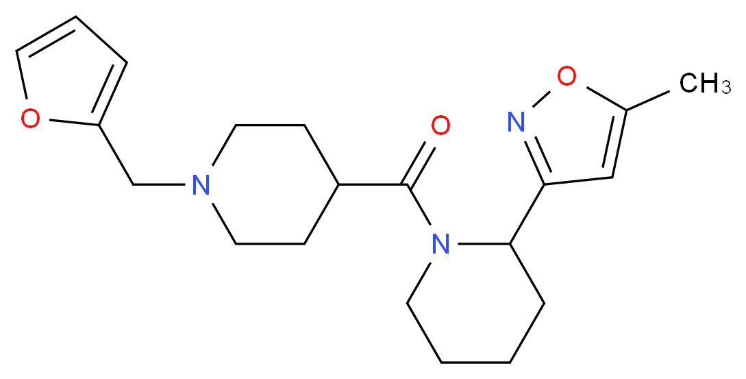 1-{[1-(2-furylmethyl)-4-piperidinyl]carbonyl}-2-(5-methyl-3-isoxazolyl)piperidine_分子结构_CAS_)