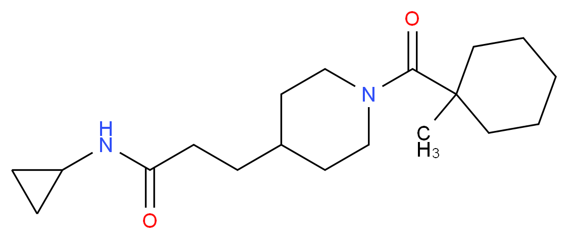 N-cyclopropyl-3-{1-[(1-methylcyclohexyl)carbonyl]-4-piperidinyl}propanamide_分子结构_CAS_)