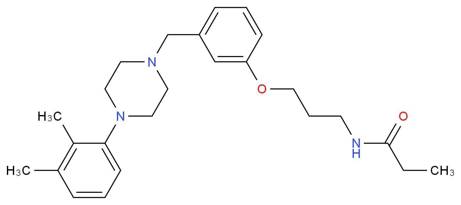 N-[3-(3-{[4-(2,3-dimethylphenyl)-1-piperazinyl]methyl}phenoxy)propyl]propanamide_分子结构_CAS_)