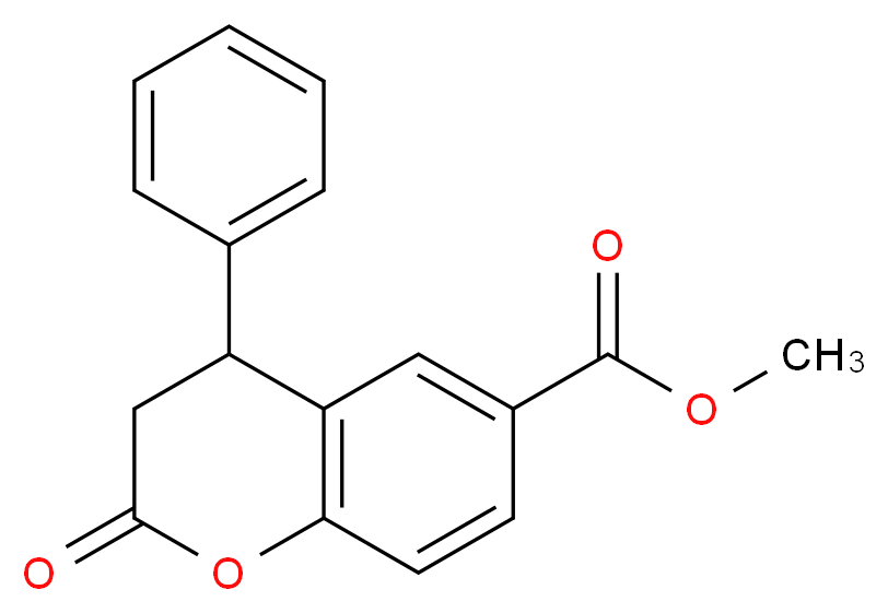 methyl 2-oxo-4-phenyl-3,4-dihydro-2H-1-benzopyran-6-carboxylate_分子结构_CAS_380636-42-0