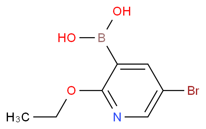 (5-bromo-2-ethoxypyridin-3-yl)boronic acid_分子结构_CAS_871332-98-8