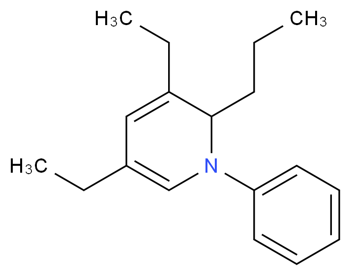 3,5-二乙基-1,2-二氢-1-苯基-2-正丙基吡啶_分子结构_CAS_34562-31-7)