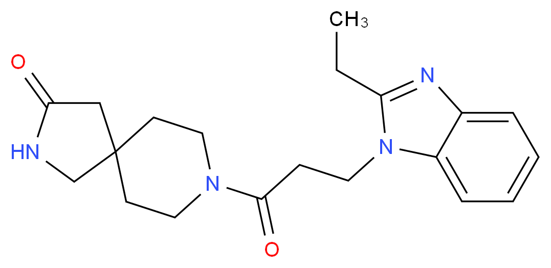 8-[3-(2-ethyl-1H-benzimidazol-1-yl)propanoyl]-2,8-diazaspiro[4.5]decan-3-one_分子结构_CAS_)