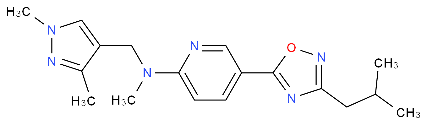 N-[(1,3-dimethyl-1H-pyrazol-4-yl)methyl]-5-(3-isobutyl-1,2,4-oxadiazol-5-yl)-N-methyl-2-pyridinamine_分子结构_CAS_)