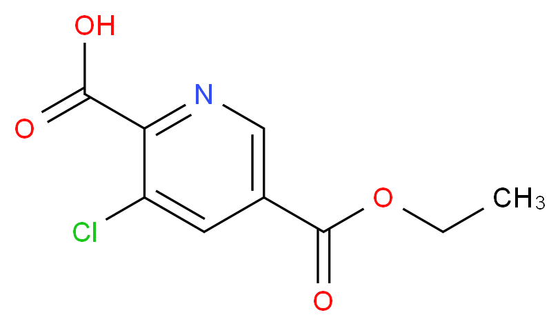 3-Chloro-5-(ethoxycarbonyl)-pyridine-2-carboxylic acid_分子结构_CAS_1200497-77-3)