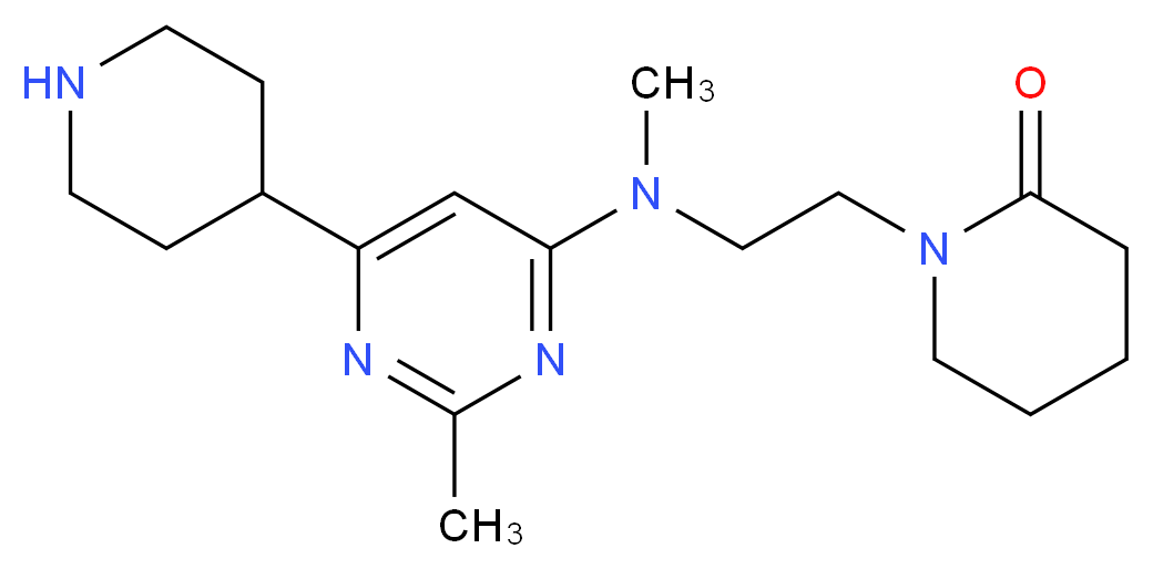 1-{2-[methyl(2-methyl-6-piperidin-4-ylpyrimidin-4-yl)amino]ethyl}piperidin-2-one_分子结构_CAS_)