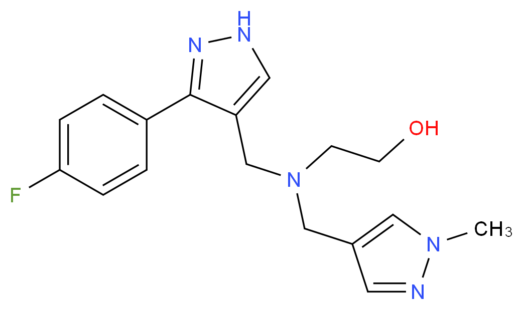 2-{{[3-(4-fluorophenyl)-1H-pyrazol-4-yl]methyl}[(1-methyl-1H-pyrazol-4-yl)methyl]amino}ethanol_分子结构_CAS_)