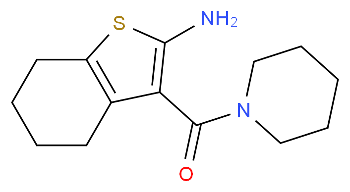 3-(Piperidin-1-ylcarbonyl)-4,5,6,7-tetrahydro-1-benzothien-2-ylamine_分子结构_CAS_)