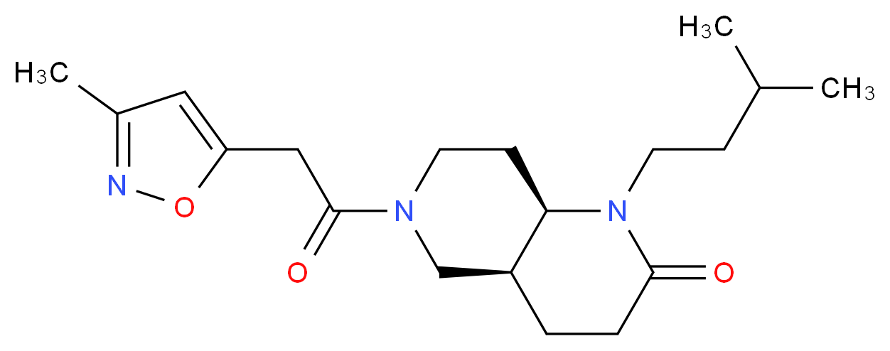 (4aS*,8aR*)-1-(3-methylbutyl)-6-[(3-methyl-5-isoxazolyl)acetyl]octahydro-1,6-naphthyridin-2(1H)-one_分子结构_CAS_)