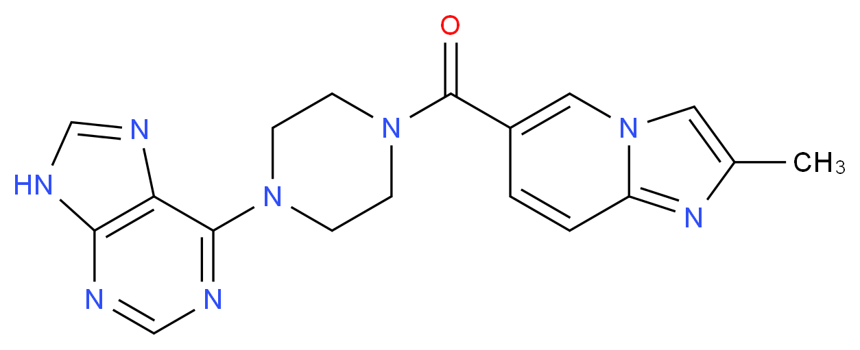 6-{4-[(2-methylimidazo[1,2-a]pyridin-6-yl)carbonyl]piperazin-1-yl}-9H-purine_分子结构_CAS_)
