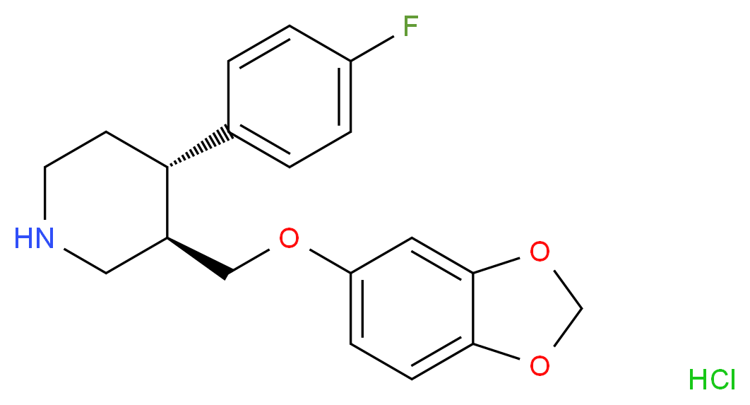 (3R,4S)-3-[(2H-1,3-benzodioxol-5-yloxy)methyl]-4-(4-fluorophenyl)piperidine hydrochloride_分子结构_CAS_)