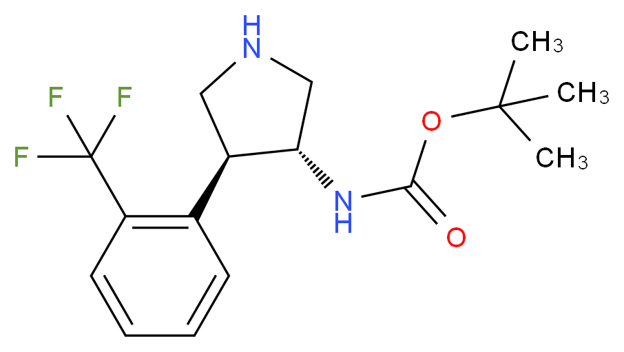 tert-butyl N-[(3R,4S)-4-[2-(trifluoromethyl)phenyl]pyrrolidin-3-yl]carbamate_分子结构_CAS_1260592-04-8