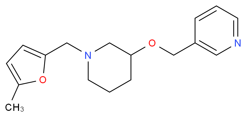 3-[({1-[(5-methyl-2-furyl)methyl]-3-piperidinyl}oxy)methyl]pyridine_分子结构_CAS_)
