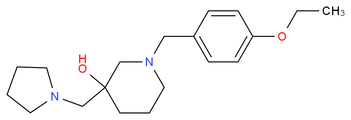 1-(4-ethoxybenzyl)-3-(pyrrolidin-1-ylmethyl)piperidin-3-ol_分子结构_CAS_)
