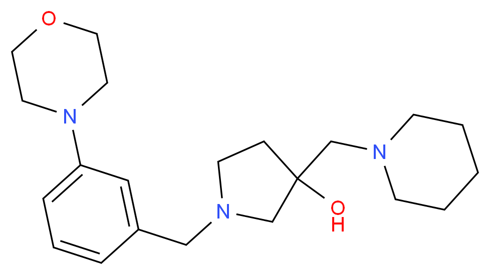 1-(3-morpholin-4-ylbenzyl)-3-(piperidin-1-ylmethyl)pyrrolidin-3-ol_分子结构_CAS_)