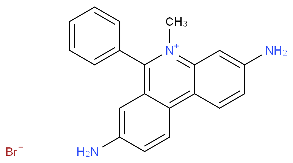 3,8-diamino-5-methyl-6-phenylphenanthridin-5-ium bromide_分子结构_CAS_518-67-2