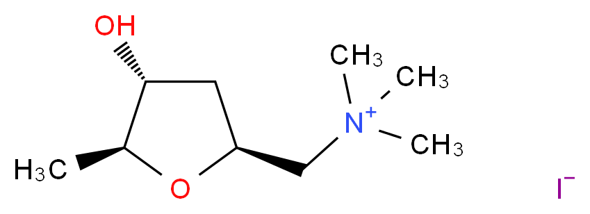 {[(2S,4R,5S)-4-hydroxy-5-methyloxolan-2-yl]methyl}trimethylazanium iodide_分子结构_CAS_24570-49-8