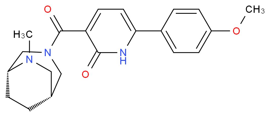 6-(4-methoxyphenyl)-3-{[(1R*,5R*)-6-methyl-3,6-diazabicyclo[3.2.2]non-3-yl]carbonyl}-2(1H)-pyridinone_分子结构_CAS_)