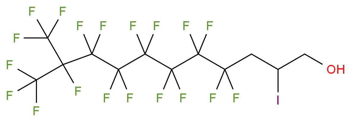 4,4,5,5,6,6,7,7,8,8,9,9,10,11,11,11-hexadecafluoro-2-iodo-10-(trifluoromethyl)undecan-1-ol_分子结构_CAS_65726-35-4