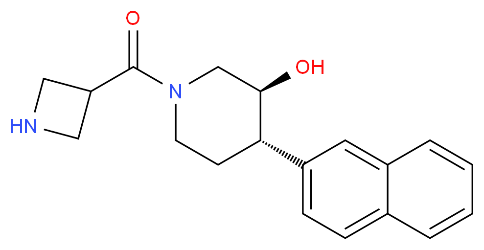 (3S*,4S*)-1-(azetidin-3-ylcarbonyl)-4-(2-naphthyl)piperidin-3-ol_分子结构_CAS_)