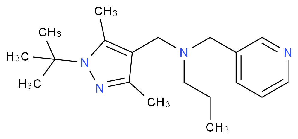 N-[(1-tert-butyl-3,5-dimethyl-1H-pyrazol-4-yl)methyl]-N-(pyridin-3-ylmethyl)propan-1-amine_分子结构_CAS_)