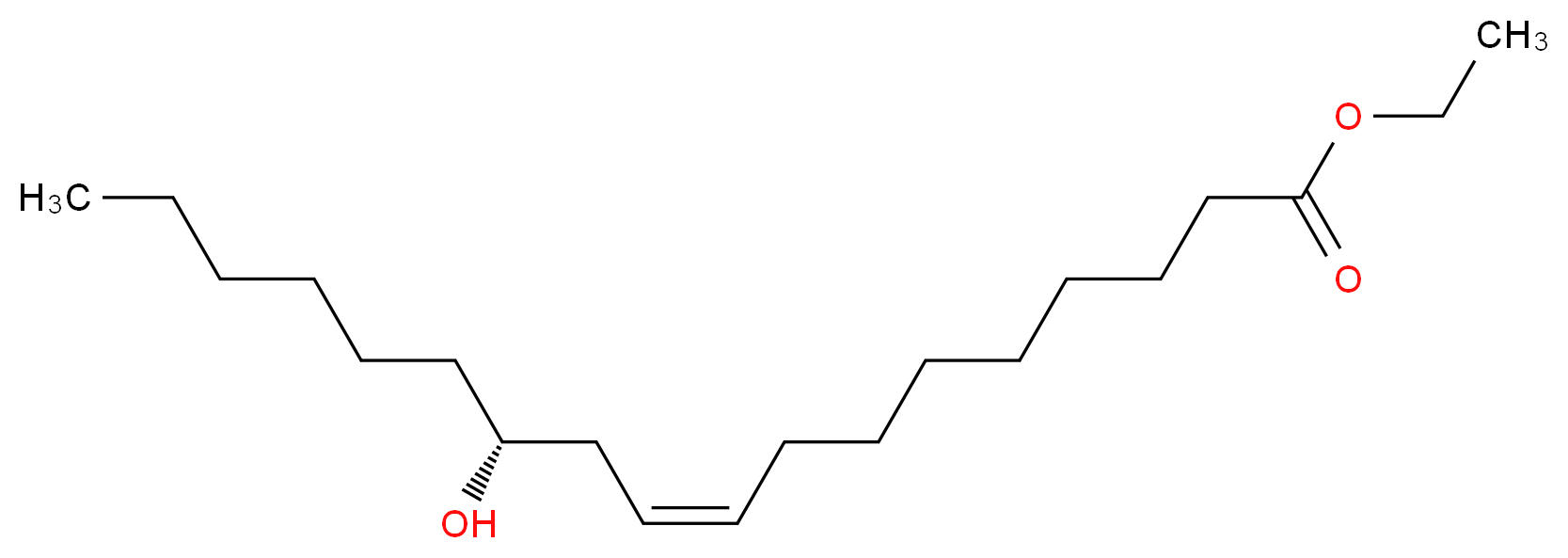 ethyl (9Z,12R)-12-hydroxyoctadec-9-enoate_分子结构_CAS_55066-53-0