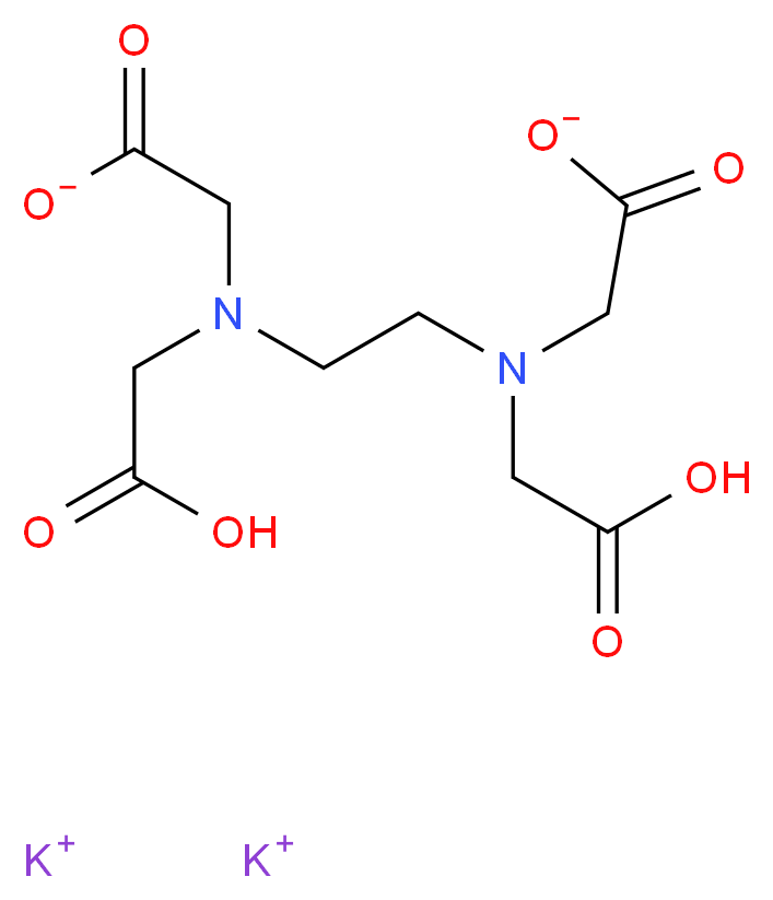 EDTA, DIPOTASSIUM SALT DIHYDRATE_分子结构_CAS_2001-94-7)