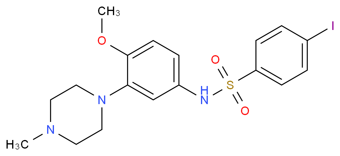 4-iodo-N-[4-methoxy-3-(4-methylpiperazin-1-yl)phenyl]benzene-1-sulfonamide_分子结构_CAS_209480-63-7